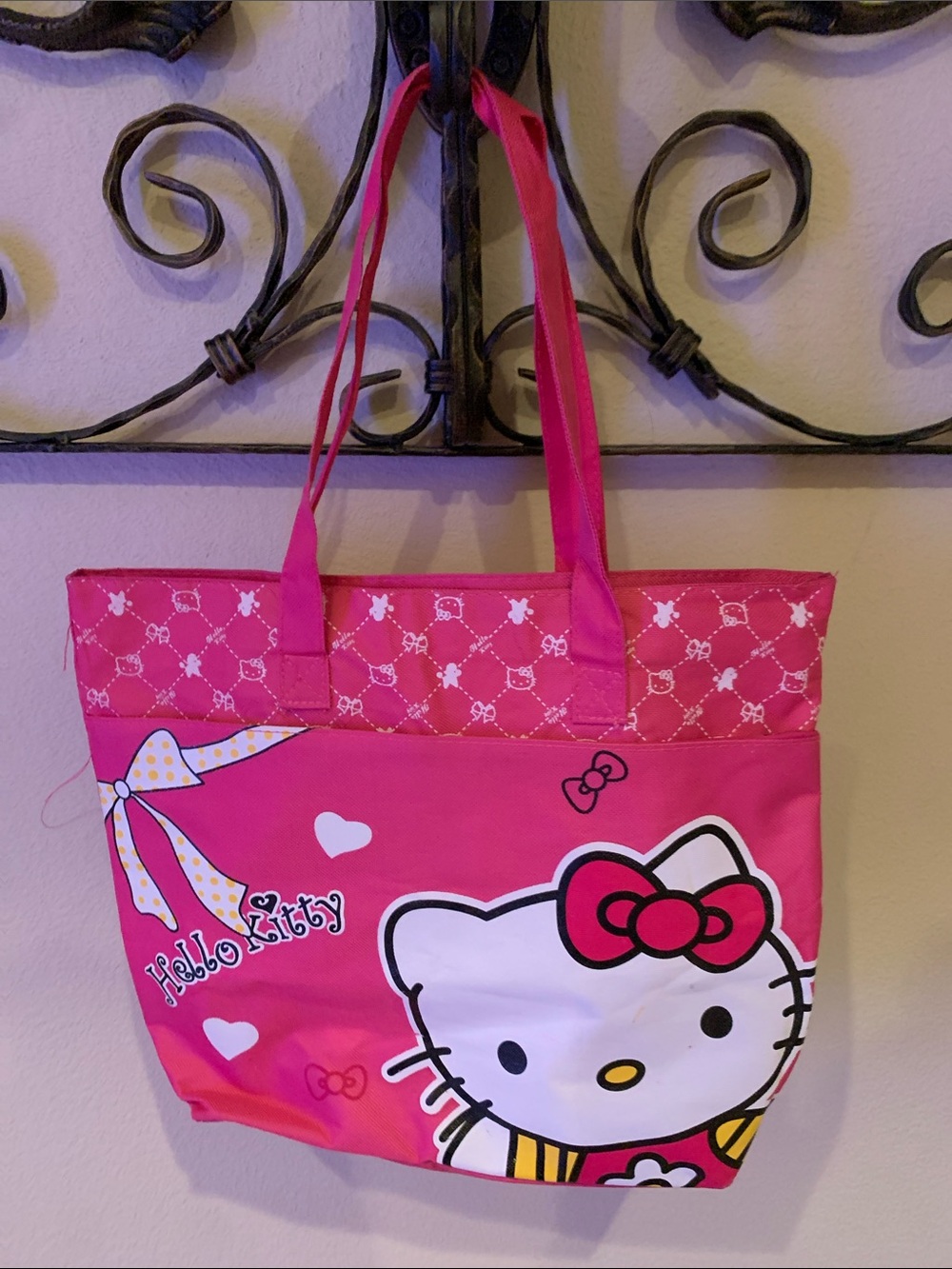 Hello Kitty Hot Pink Graphic Tote Bag